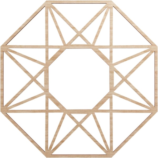 Ekena Millwork Guardian Wood Fretwork Pierced Ceiling Medallion, Alder, 16"OD x 6 1/4"ID x 3/8"T CMWP16X16X0375GDAL - main